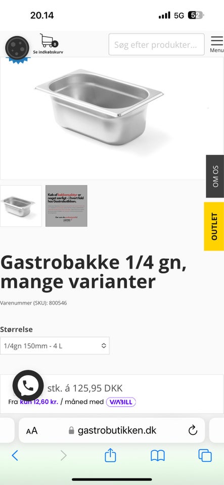 16 stk Gastrobeholder GN 1/4 højde