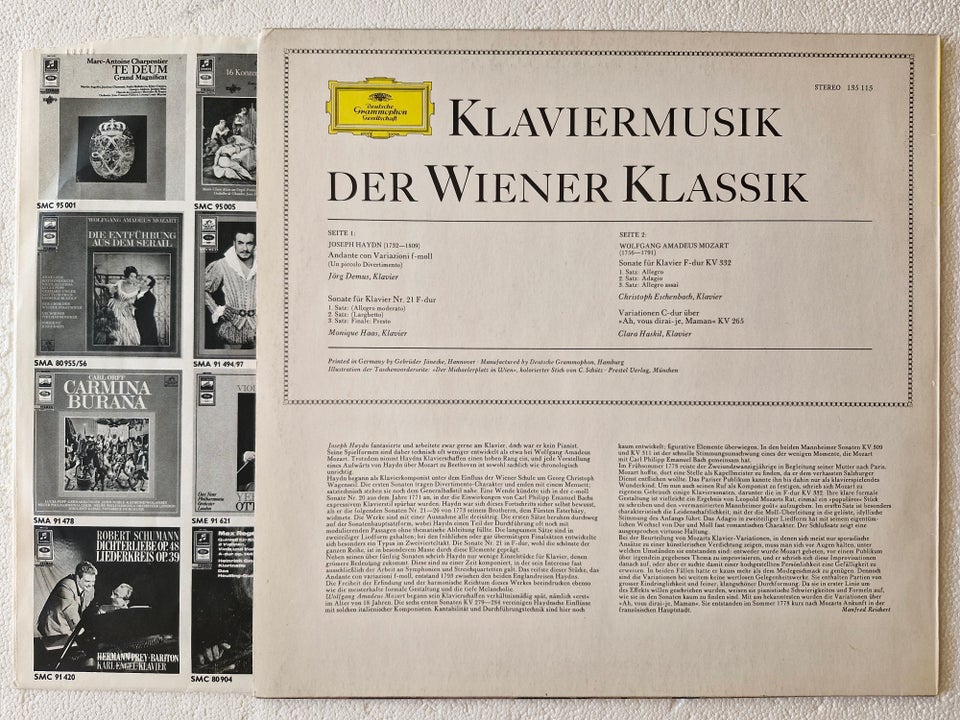 LP, Mozart og Haydn, Klaviermusik