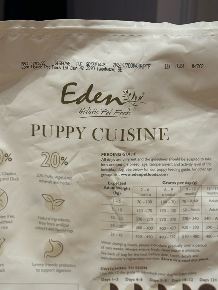 Hundefoder, EDEN PUPPY CUISINE