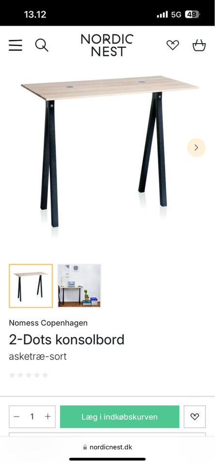 Skrivebord, Nomess Copenhagen, b: