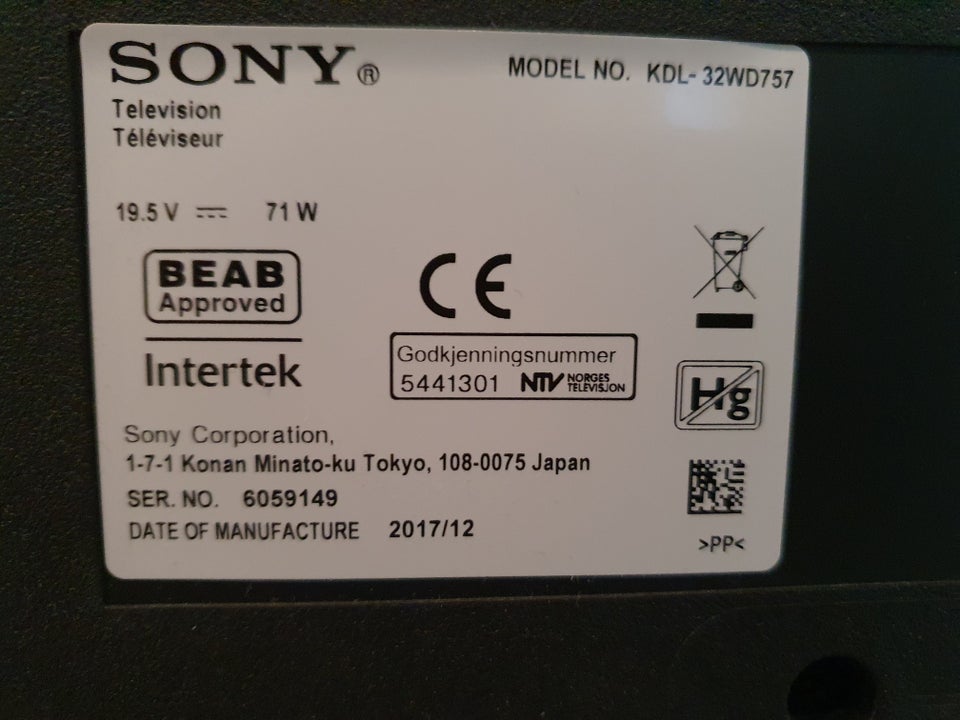 LCD Sony KDL-32WD757