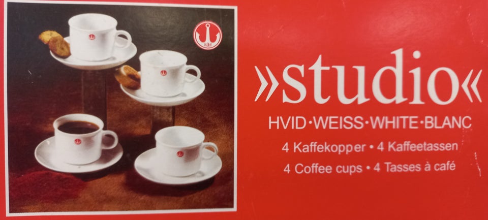 Porcelæn, 4 sæt kaffekopper,