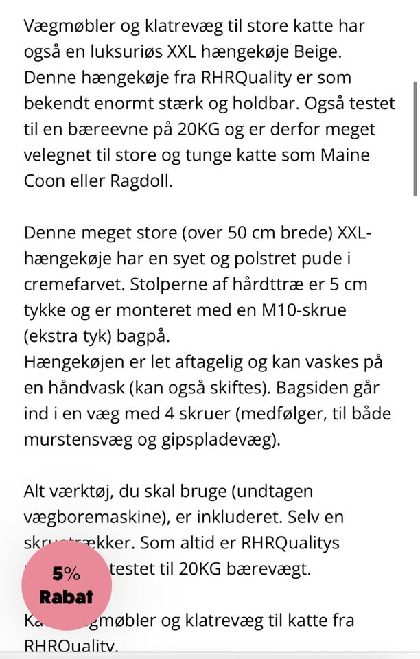 Klatrevæg hængekøje