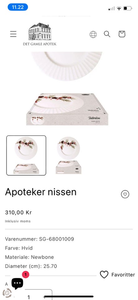 Porcelæn, Jule tallerkner 12 stk ,