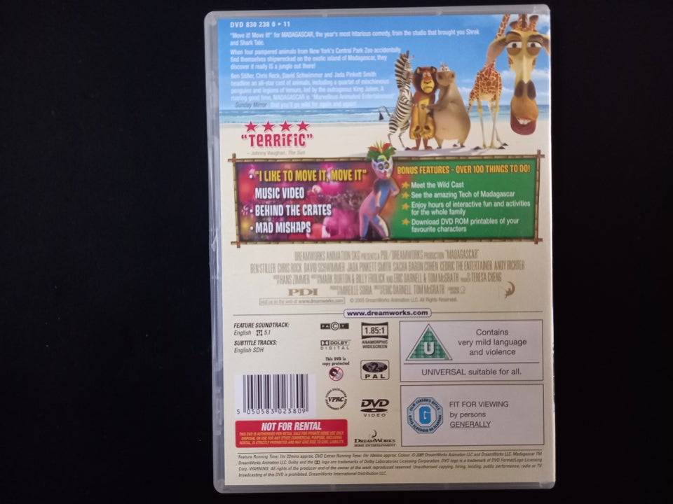 Madagascar, DVD, animation