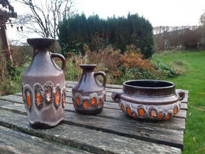 Keramik Retro-sæt: Vase/lille