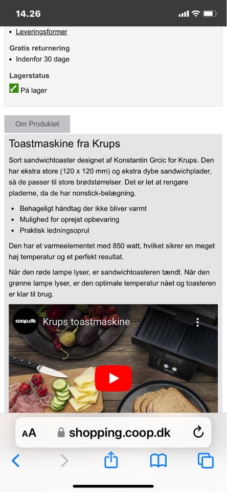 Krups sandwich toaster KRUPS