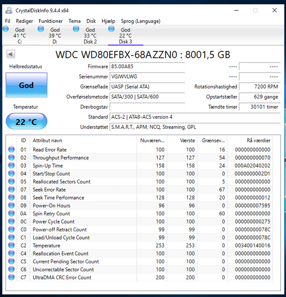 Western Digital, 8000 GB, Perfekt