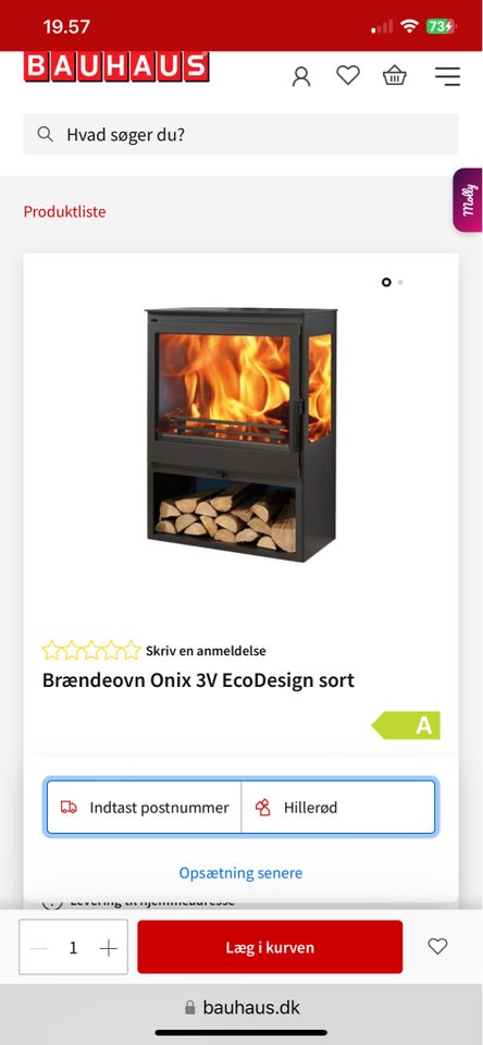 Brændeovn Onix 3V EcoDesign sort