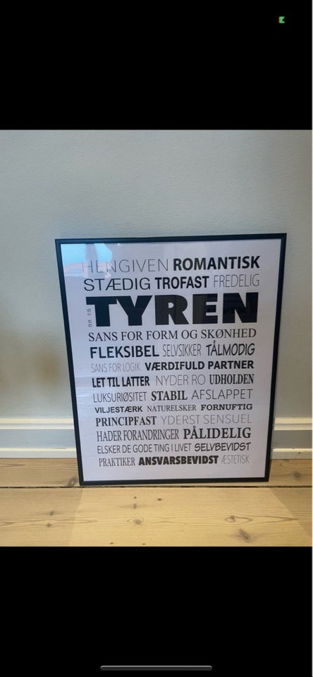 Plakat inkl ramme motiv: Tyren