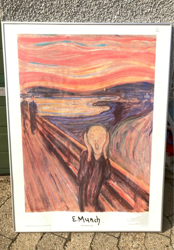 Skriget Edvard Munch plakat i ramme