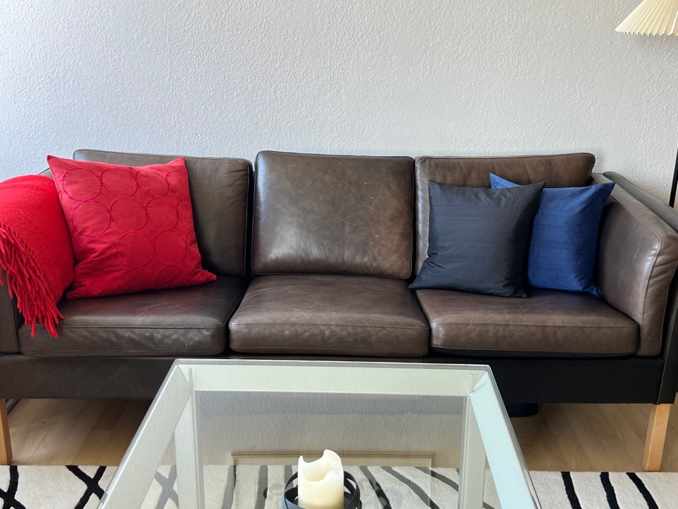 Sofa, læder, 3 pers.