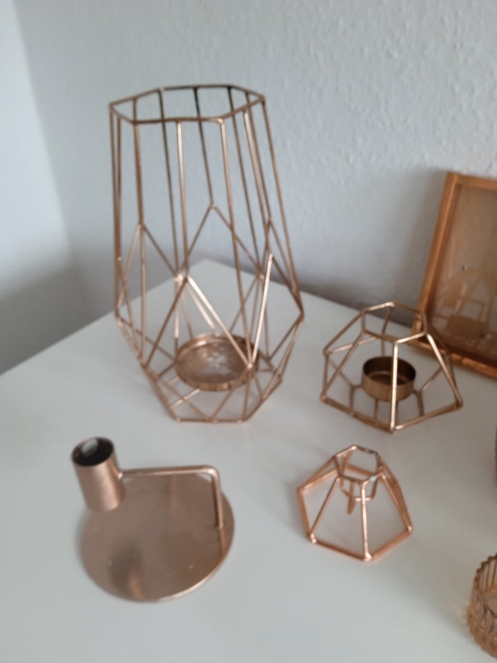 Rosegold pynt sæt Lysestager