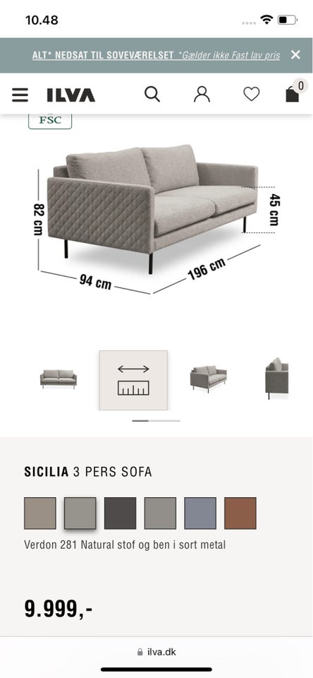 Sofa 3 pers  Ilva