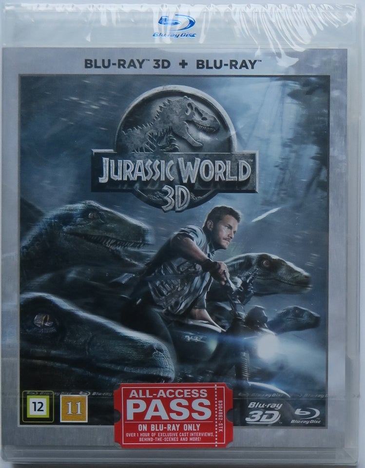 Solgt! Jurassic World 3D, Blu-ray,