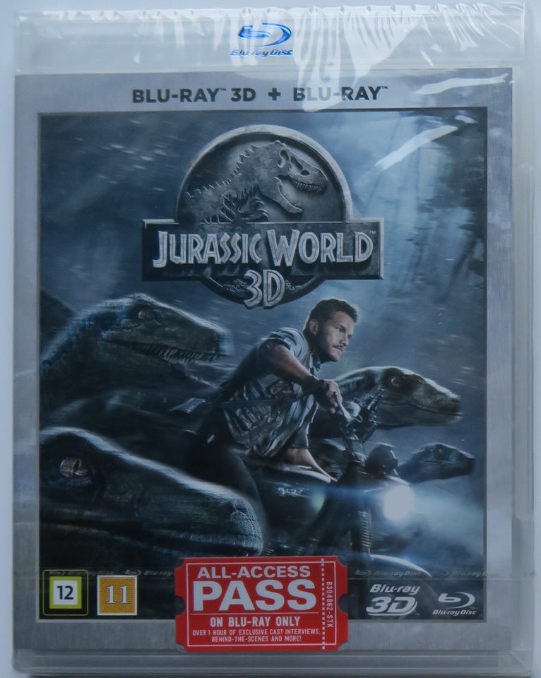 Solgt! Jurassic World 3D, Blu-ray,