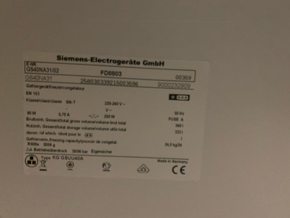 Fryseskab A++, energiklasse A++