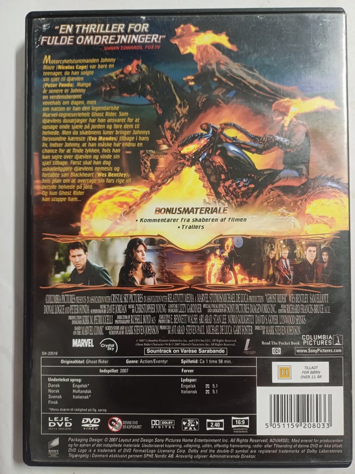 Ghost Rider, DVD, eventyr