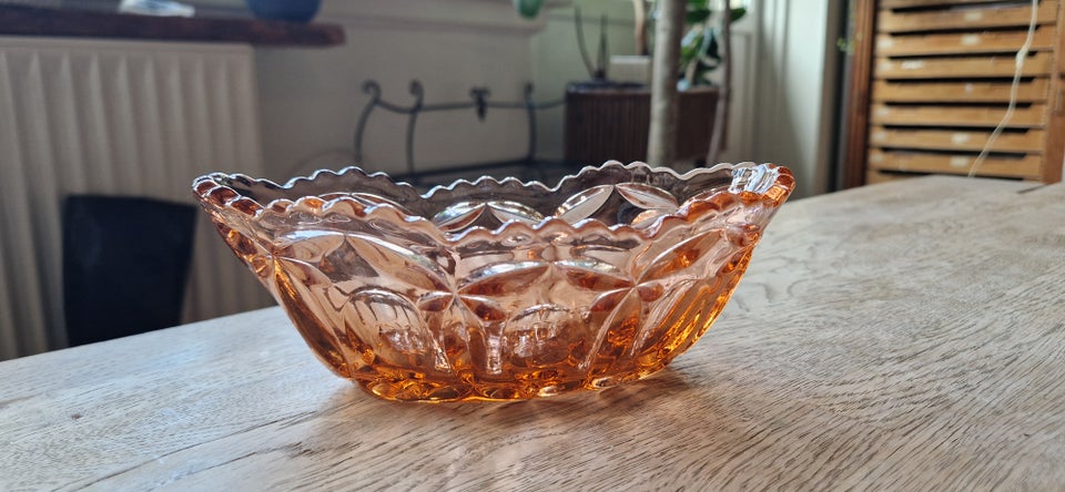 Glas Jardiniere rødlig amber