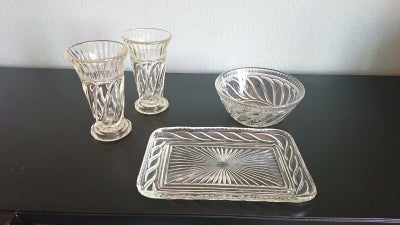 Glas Vase skål og bakke