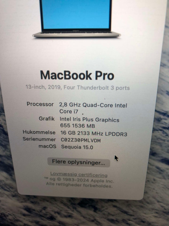 MacBook Pro, A1989 , 13" Retina