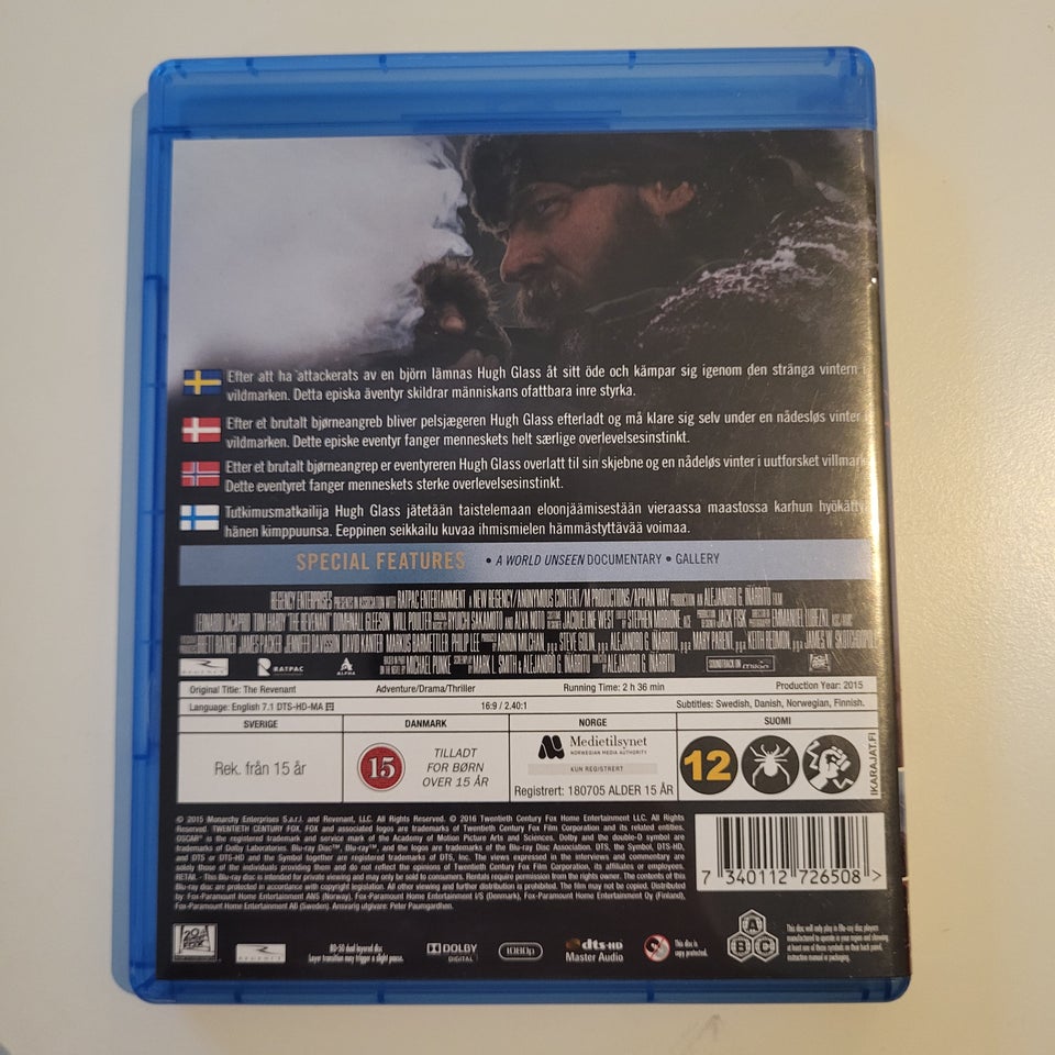 The revenant, Blu-ray, drama