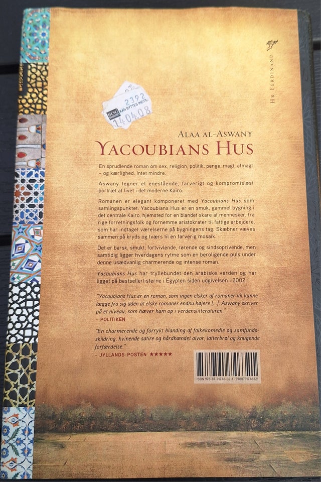 Yacoubians hus, Alla al-aswany,