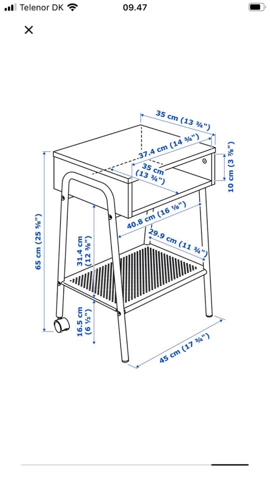 Setskog Natbord sidebord Ikea