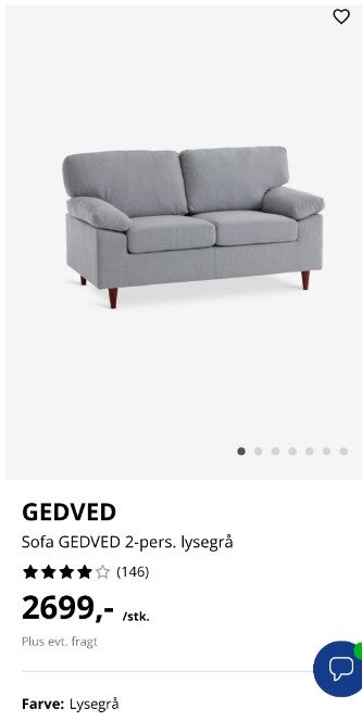 Sofa, polyester, 2 pers.