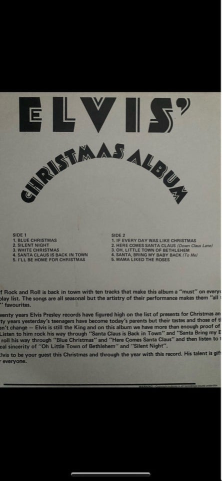 LP, Elvis Presley, Christmas album