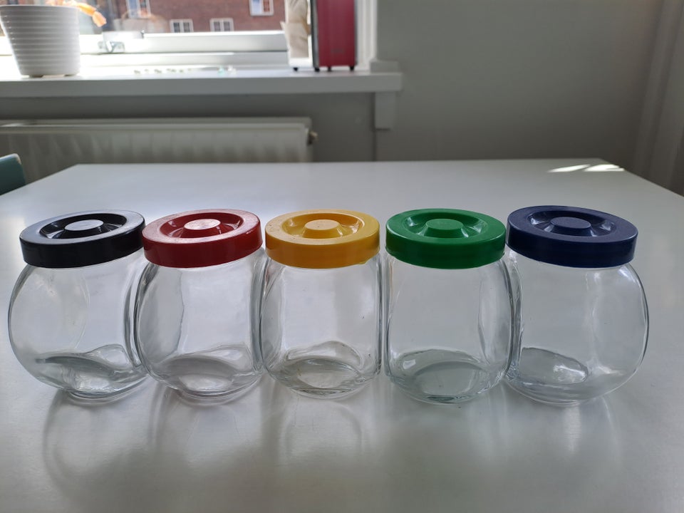 5 glas krydderikrukker ell andet