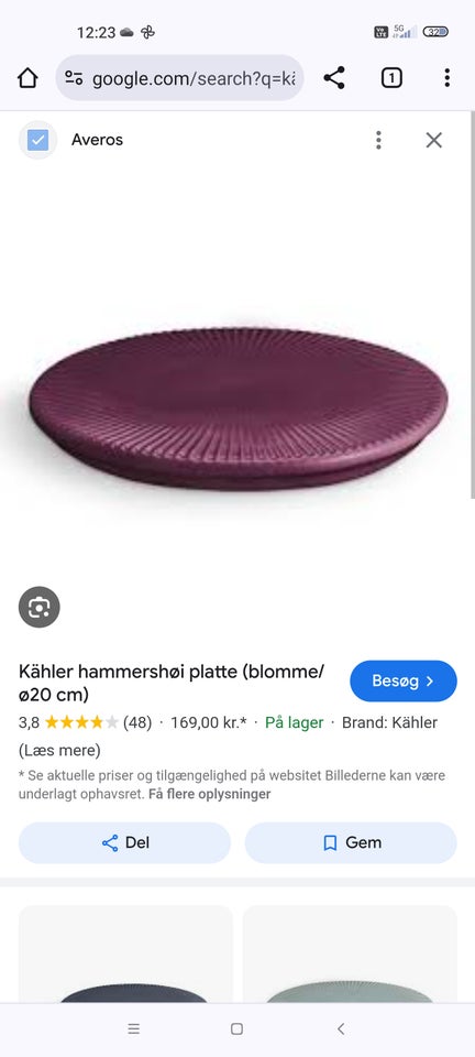 Porcelæn Platte Kähler