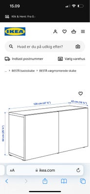 Hængeskab Ikea Bestå b: 120 d: 42