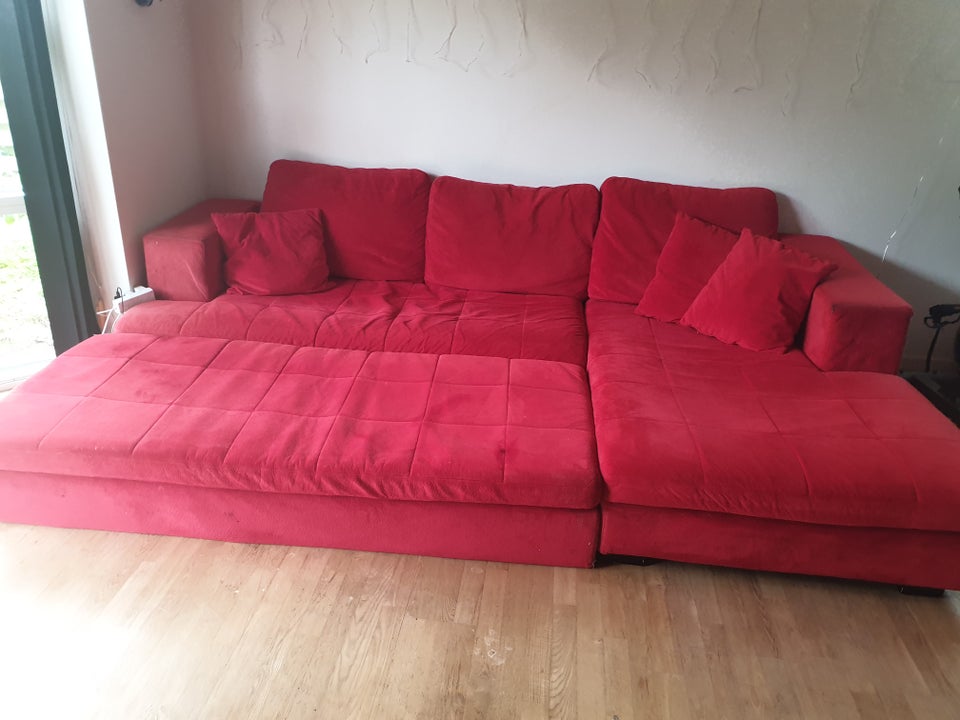 Hjørnesofa, velour, 6 pers.