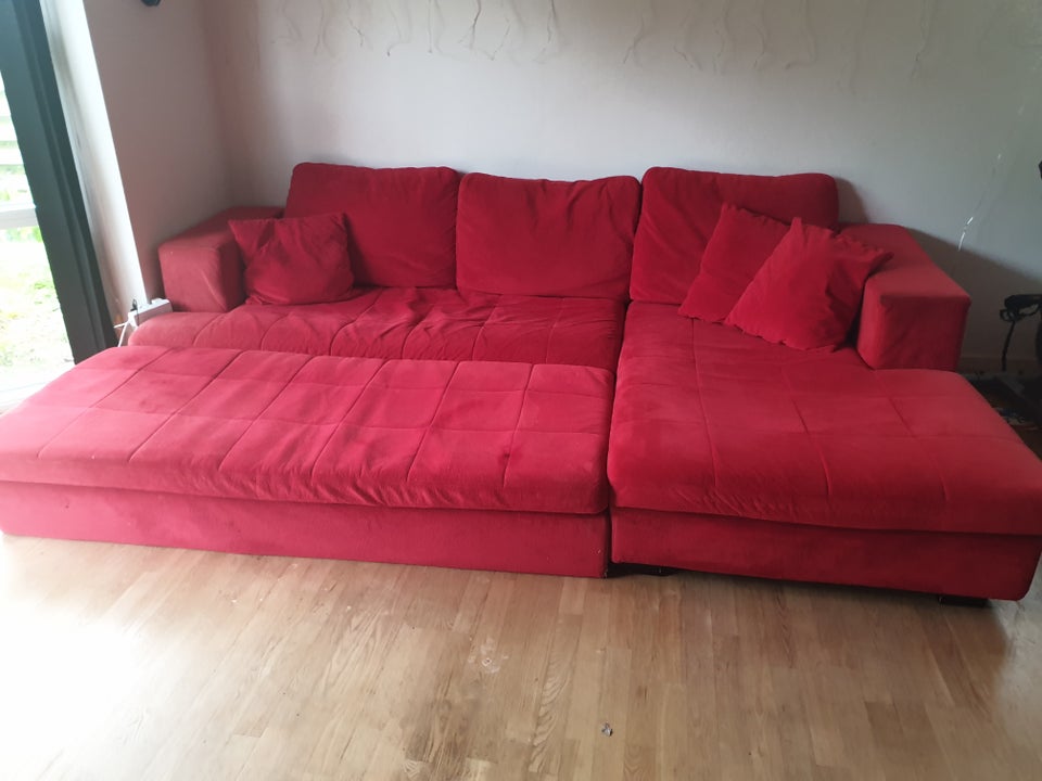 Hjørnesofa, velour, 6 pers.