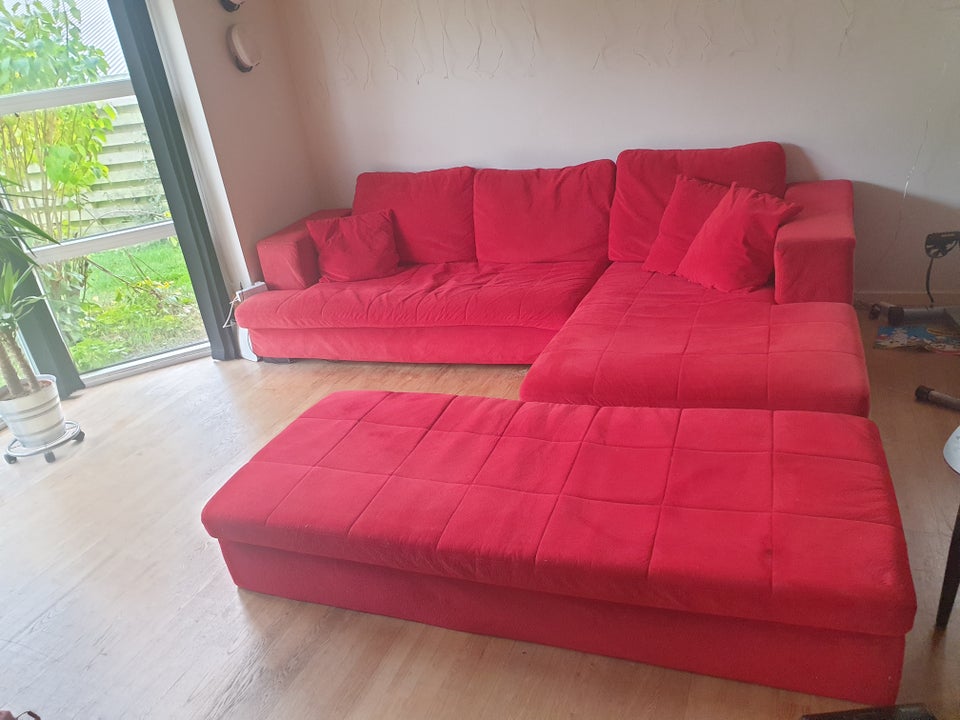 Hjørnesofa, velour, 6 pers.