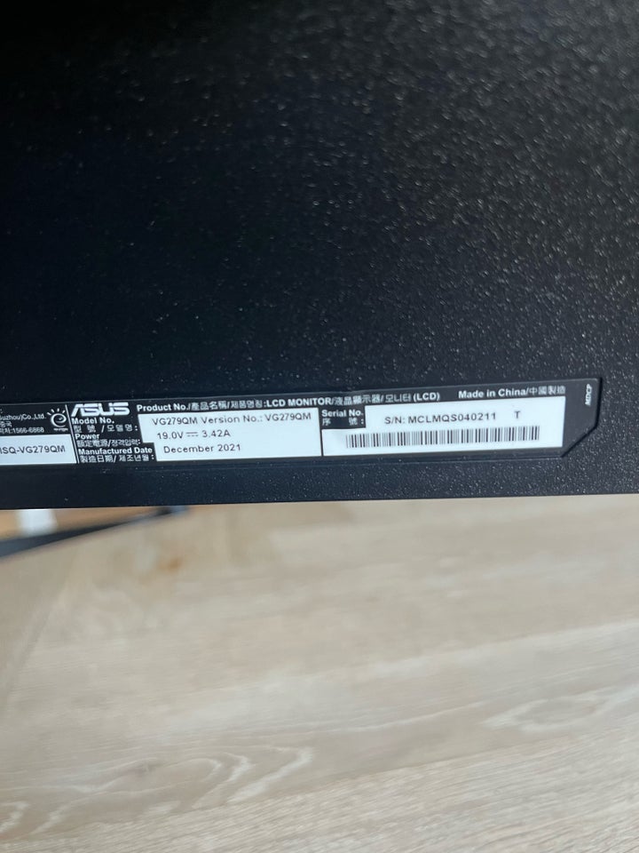 Asus VG279QM 280Hz fladskærm