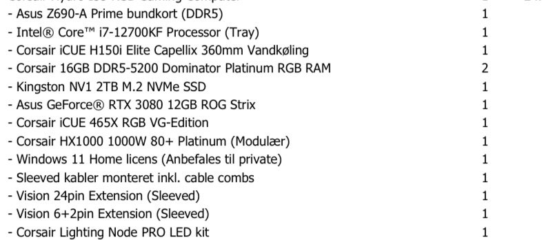 Andet mærke mm-vision 3080 Ghz