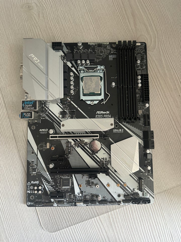 Bundkort og CPU, Asrock B365 Pro4,