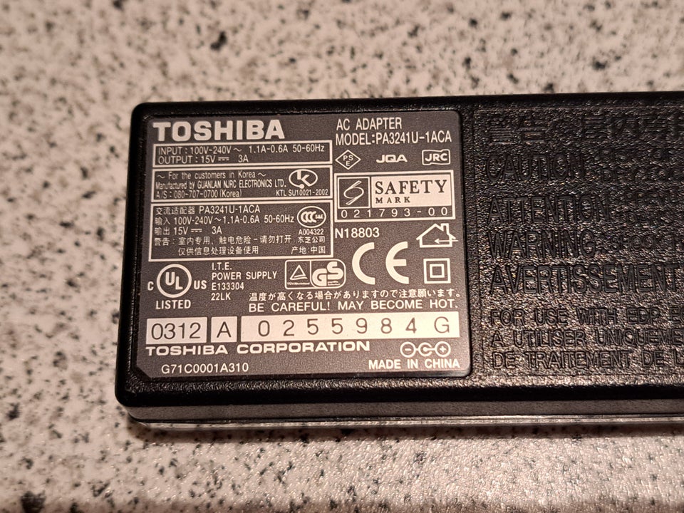 Oplader, Toshiba