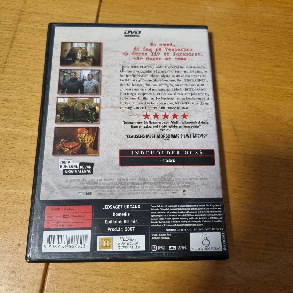 Ledsaget Udgang, DVD, komedie