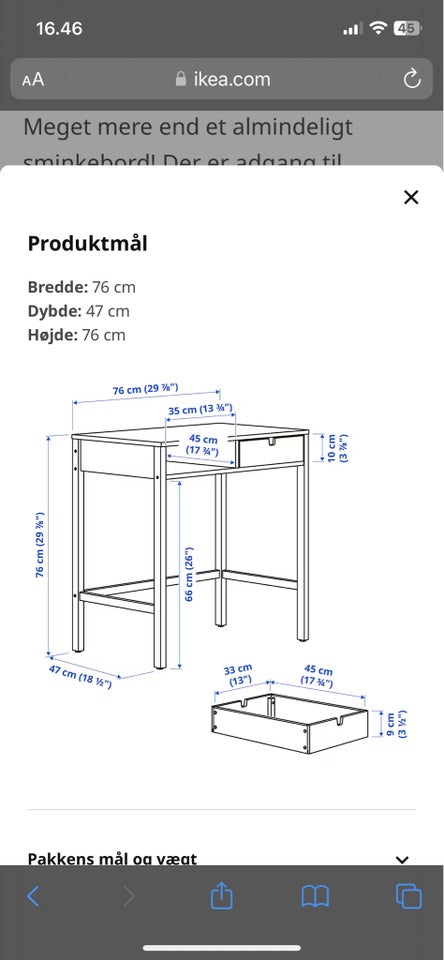 Skrivebord Ikea