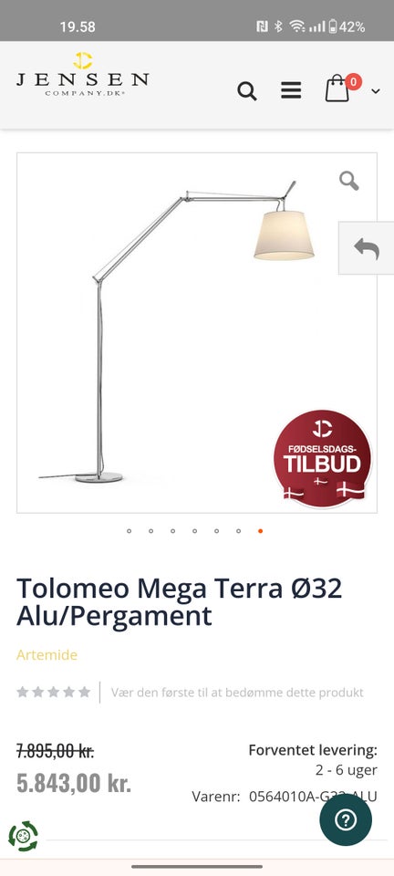 Gulvlampe Tolomeo Mega Terra Ø32