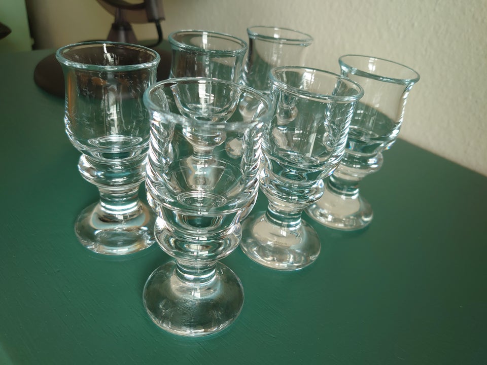 Glas, 6 snapseglas i Holmegaard