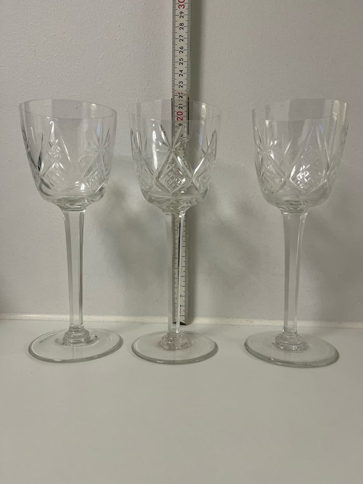 Glas, 6 antikke krystal glas,