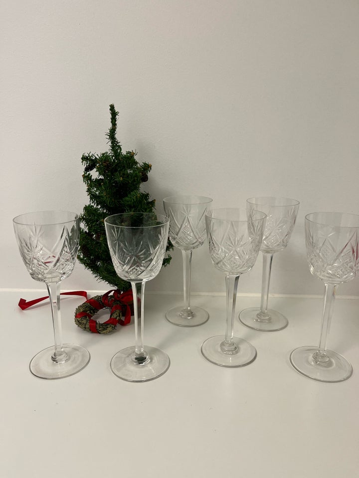 Glas, 6 antikke krystal glas,