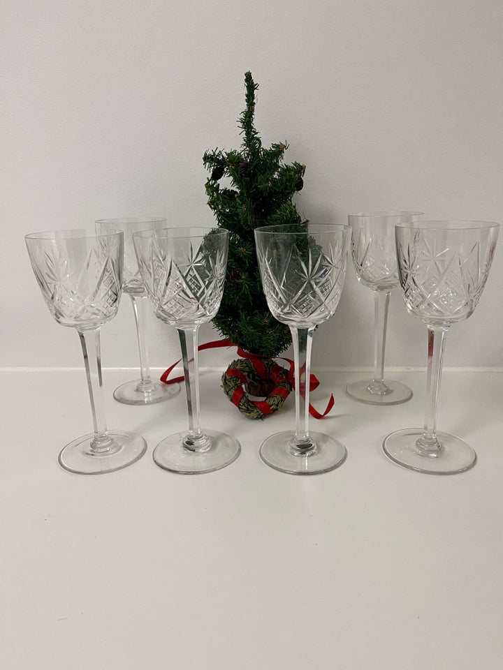 Glas, 6 antikke krystal glas,