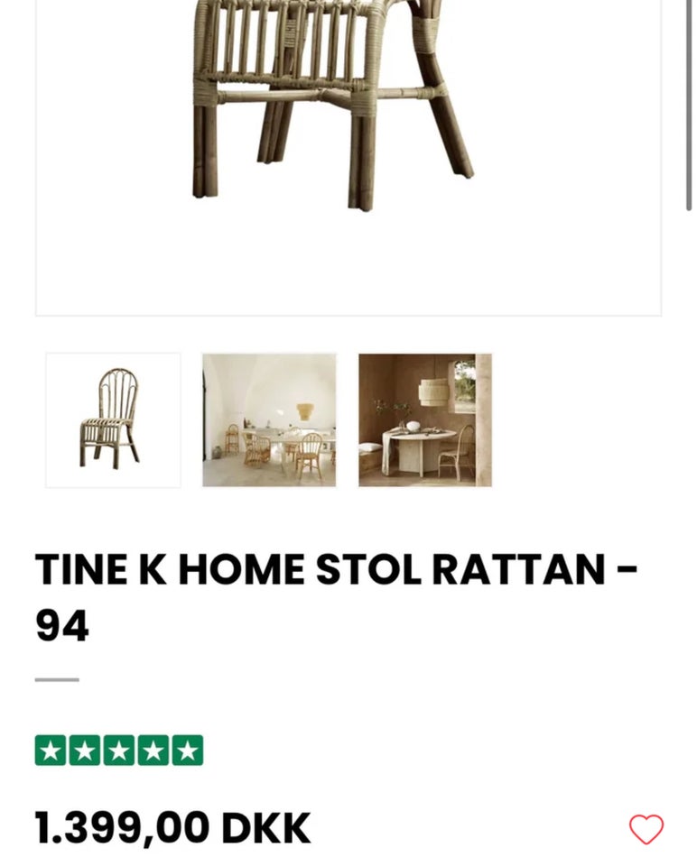 Køkkenstol Rattan Tine K