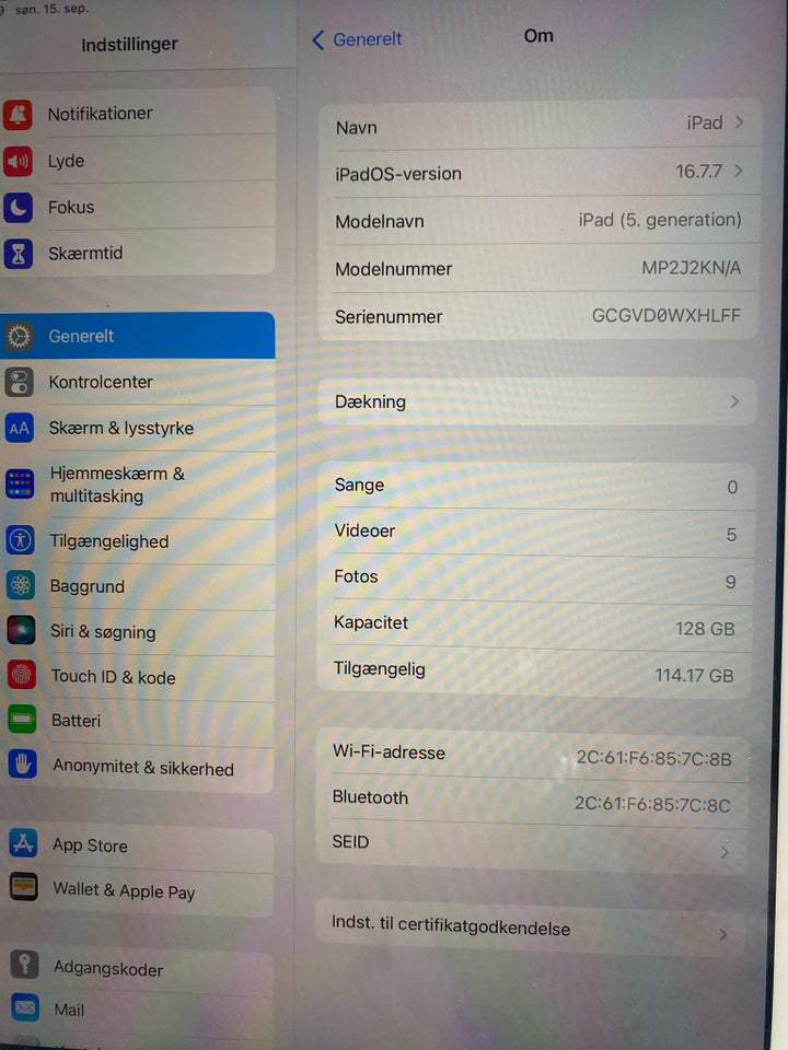 iPad Air 2 128 GB hvid