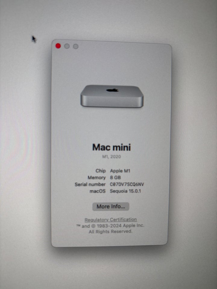 Mac mini, M1 2020 , 8 GB ram